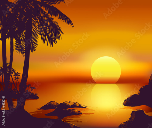 Summer sunset card