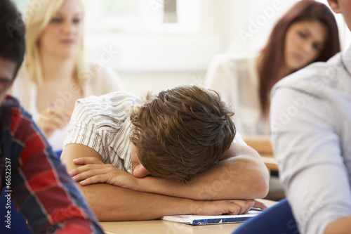 Slika na platnu Student asleep in class