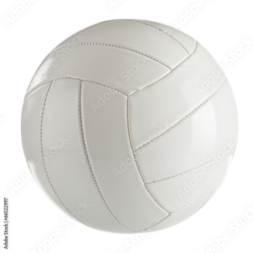 White leather volleyball isolated on a white