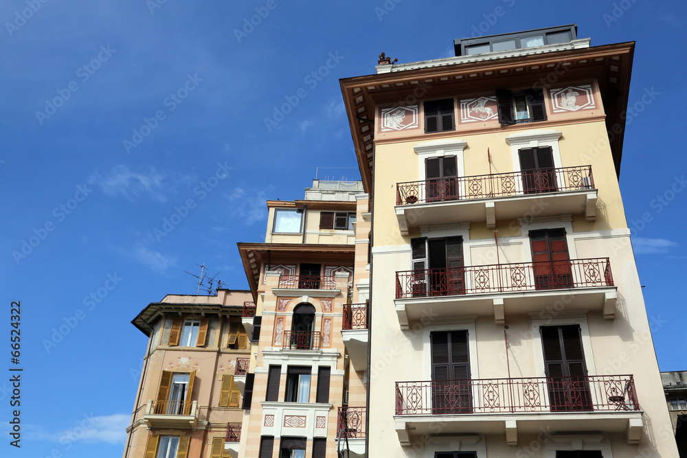 Fototapeta premium Liguria, Rapallo, buiding facade