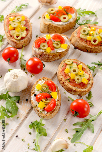 Italian bruschettas with vegetables