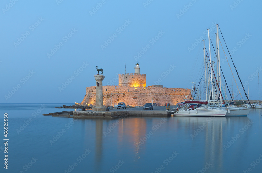 Saint Nikolaos fortress at Rhodes island in Greece