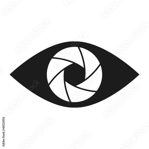 Shutter eye conceptual flat abstract icon