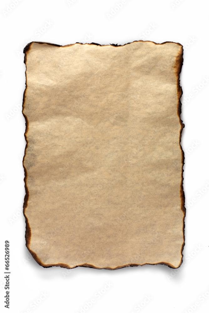 Burnt sheet of parchment