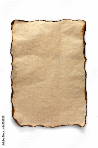 Burnt sheet of parchment