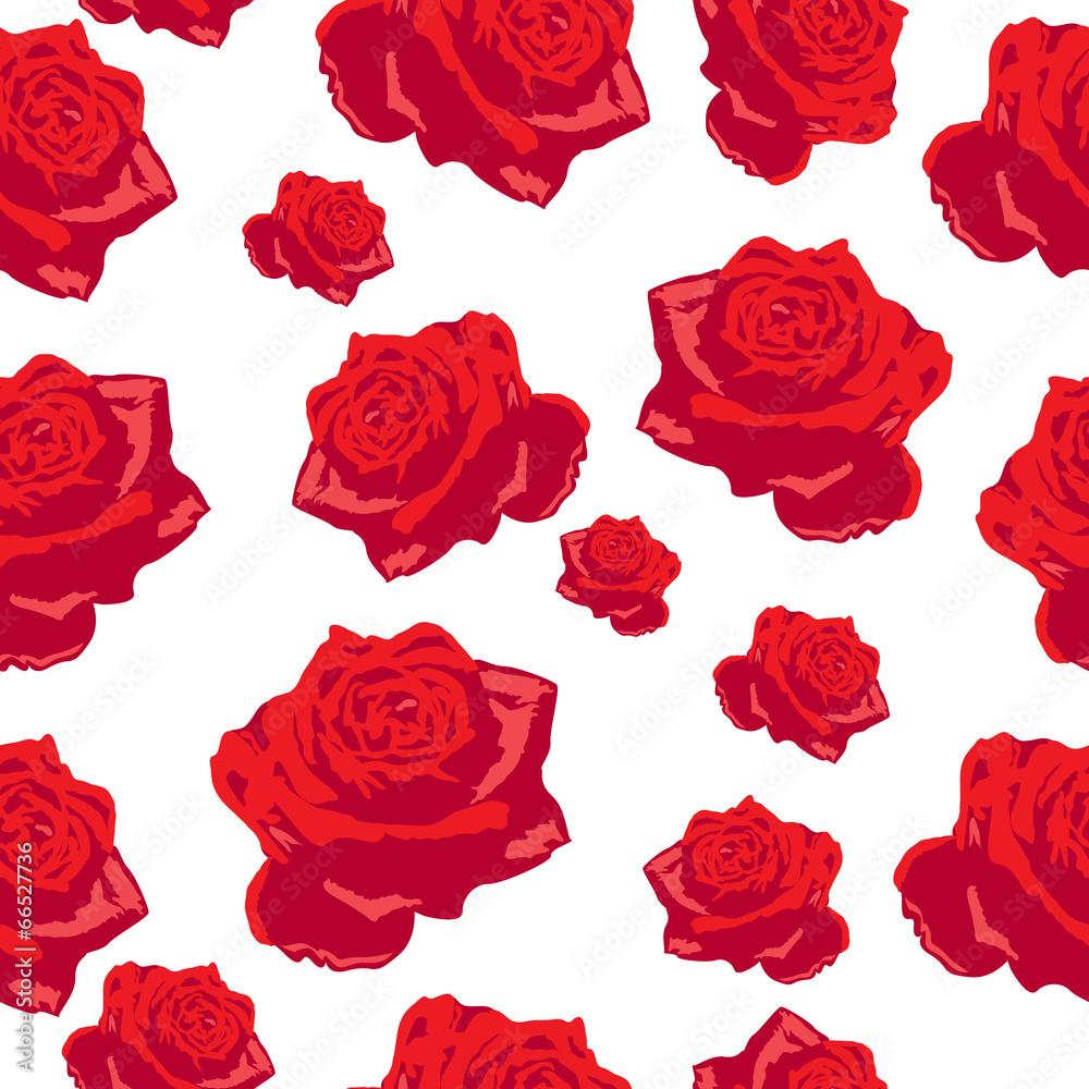 Seamless flowers roses pattern for background.Vector