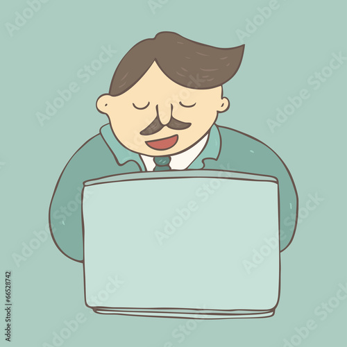 office worker, vector illustration, hand drawn