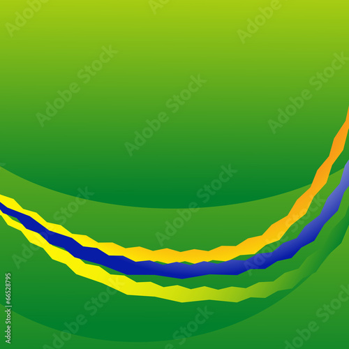 Abstract wave in Brazilian colors background