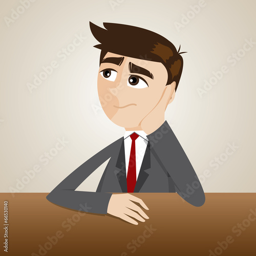 cartoon businessman thinking