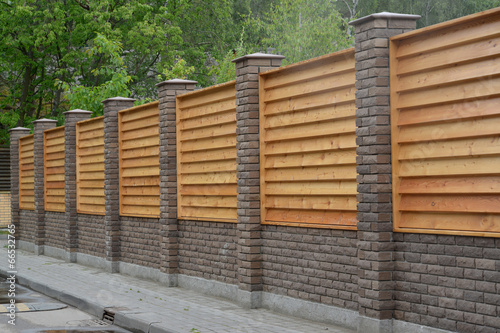 Wooden decorative fence Fototapeta