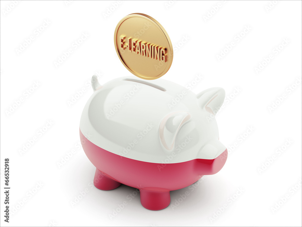 Poland E-Learning Concept Piggy Concept Poland E-Learning Concept Piggy Concept