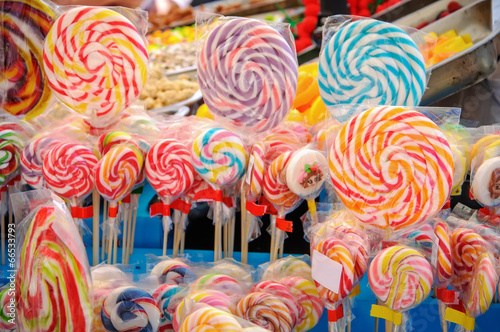 Mixed colorful lollipops