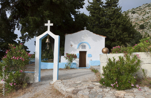 Traditional chapel at Kos island in Greece photo