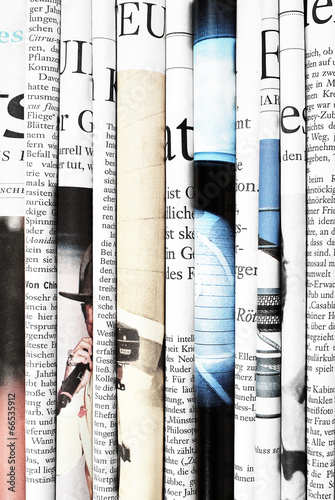 Folded newspapers