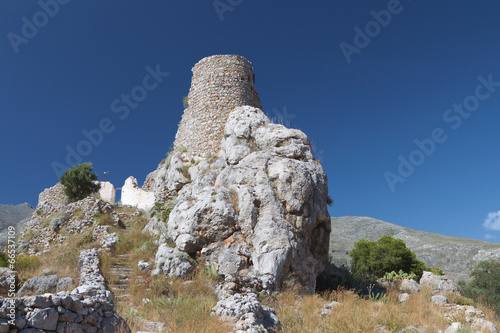 Castle of Crysochera at Kalymnos island in Greece photo