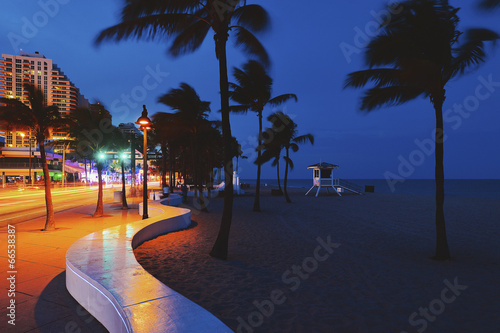 Fort Lauderdale Beach blvd. at night