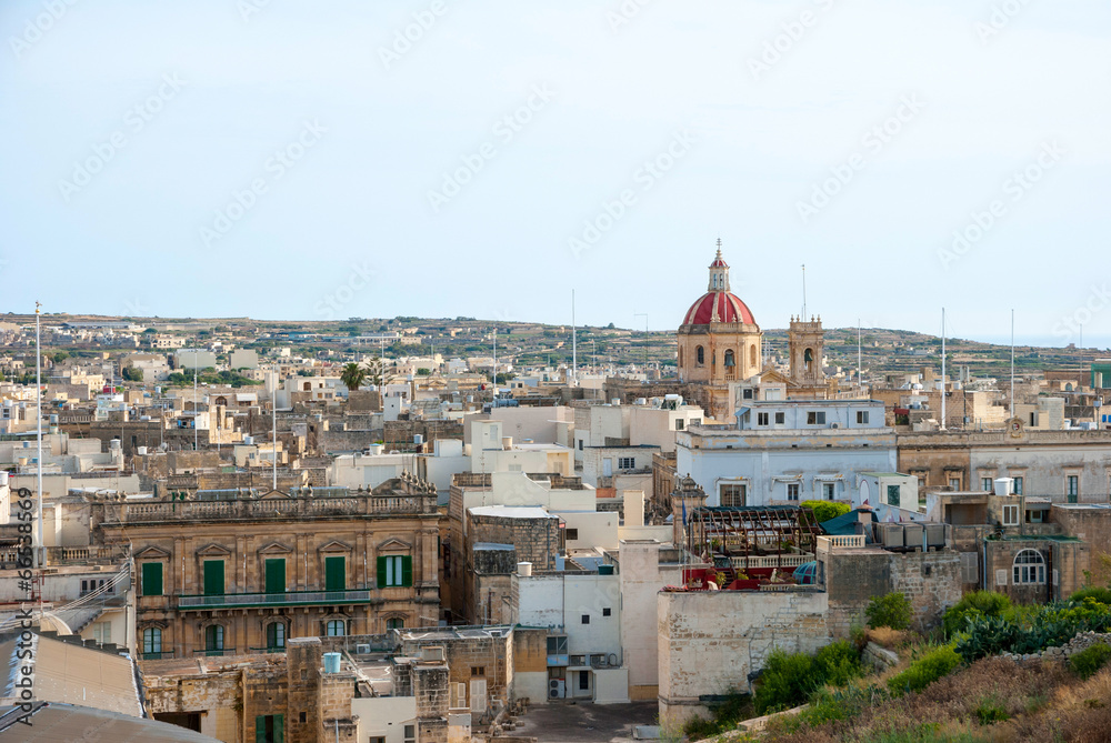View over Victoria, Gozo island, Malta