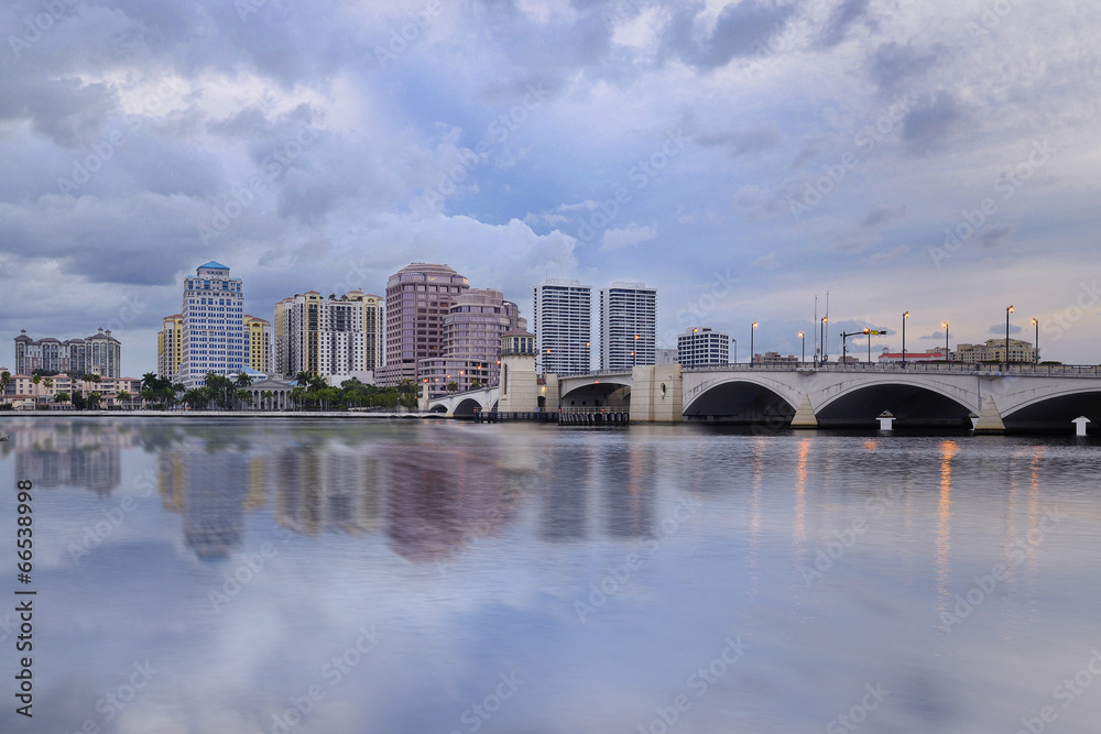 West Palm Beach Skyline Reflection