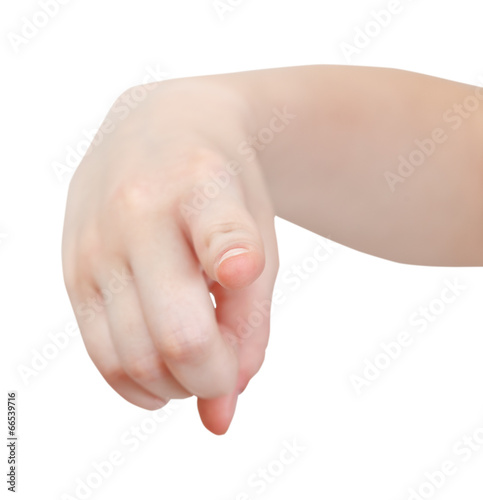 front view of forefinger - hand gesture