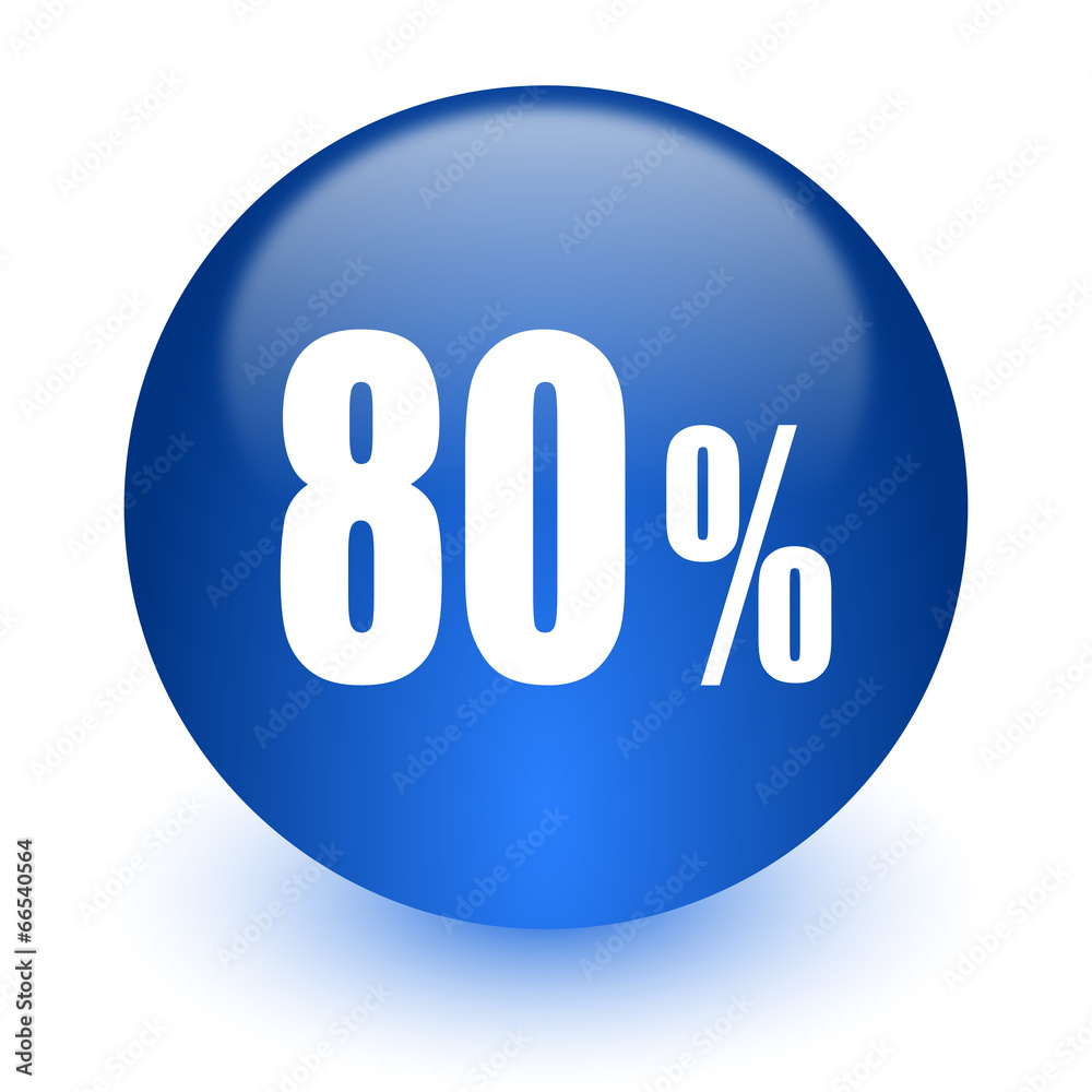 80 percent computer icon on white background 80 percent computer icon on white background