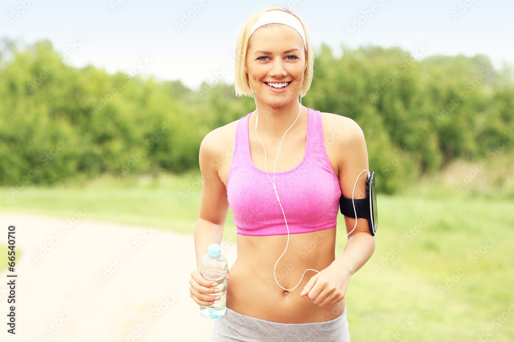 Woman running in the park Woman running in the park