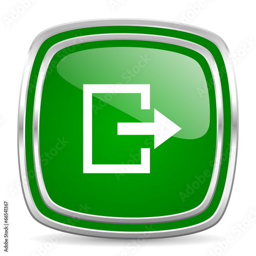 exit glossy computer icon on white background