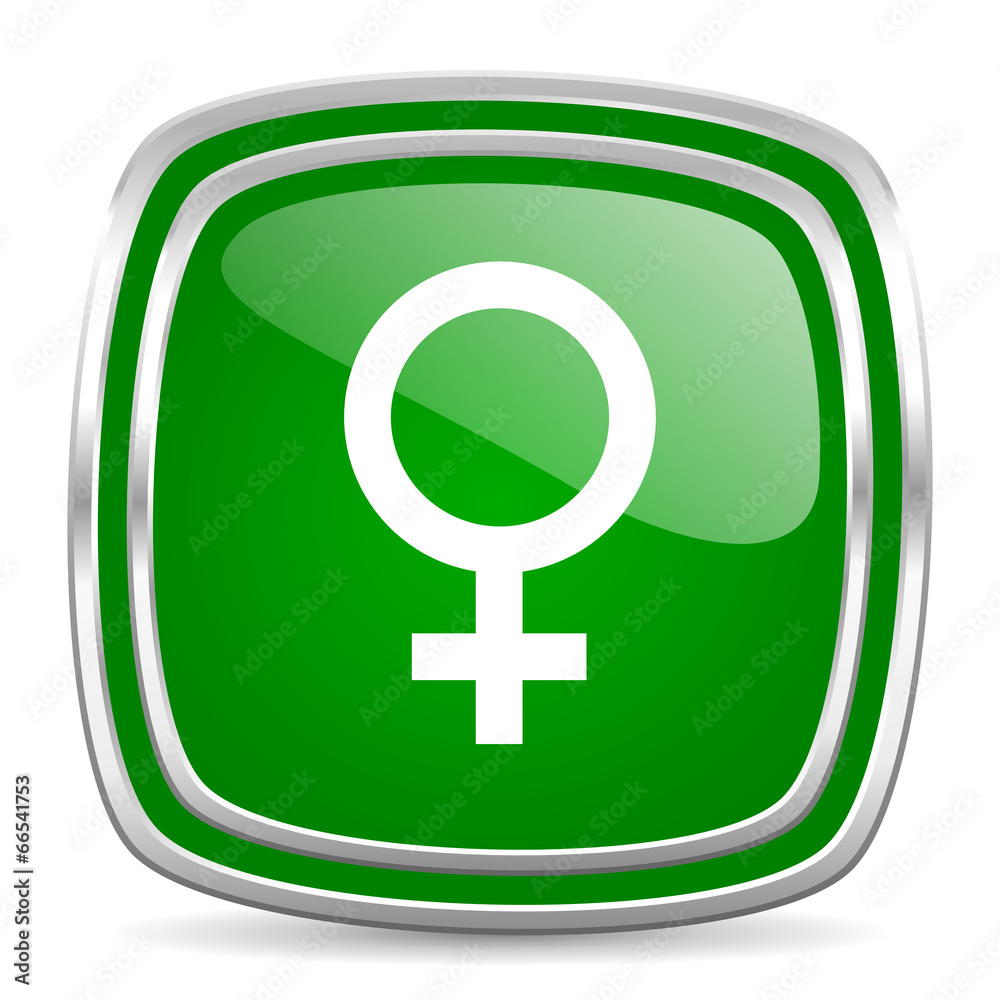 female glossy computer icon on white background