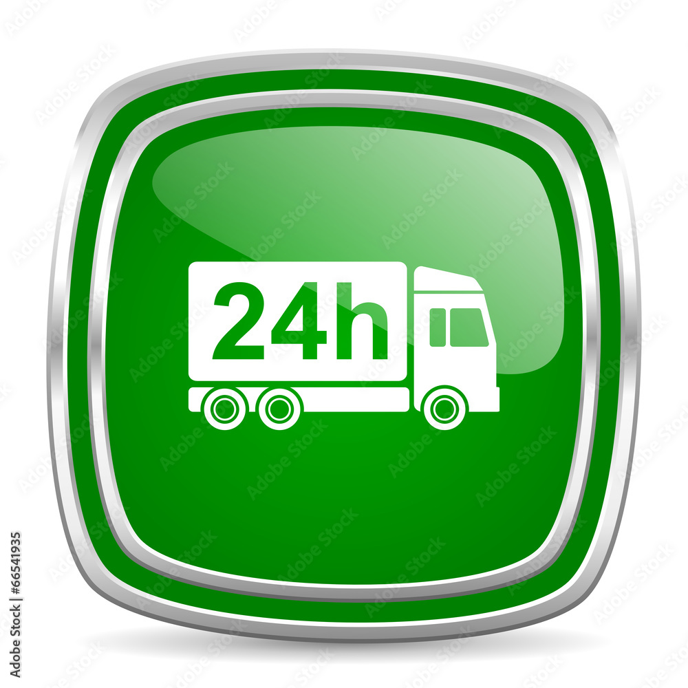 delivery glossy computer icon on white background delivery glossy computer icon on white background