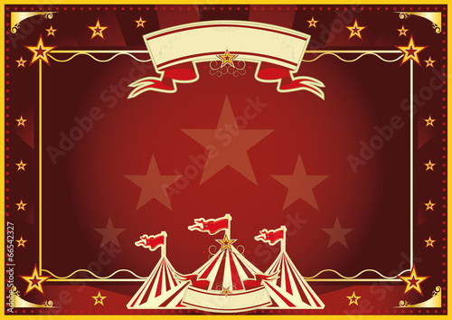 Horizontal red magic circus