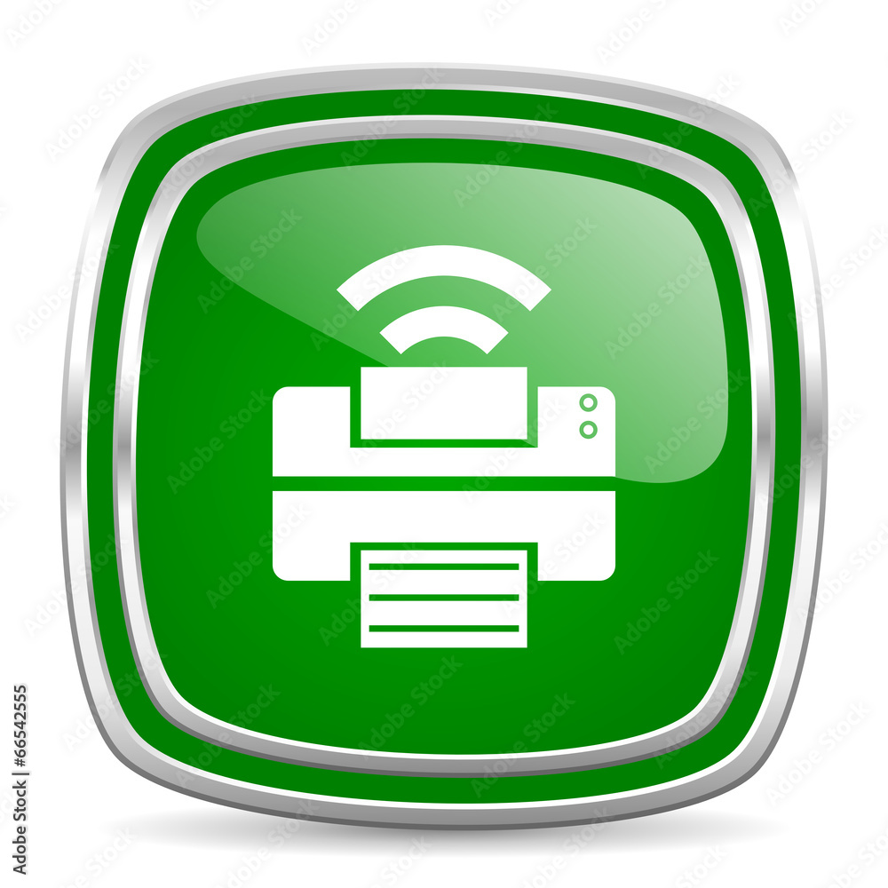 printer glossy computer icon on white background printer glossy computer icon on white background