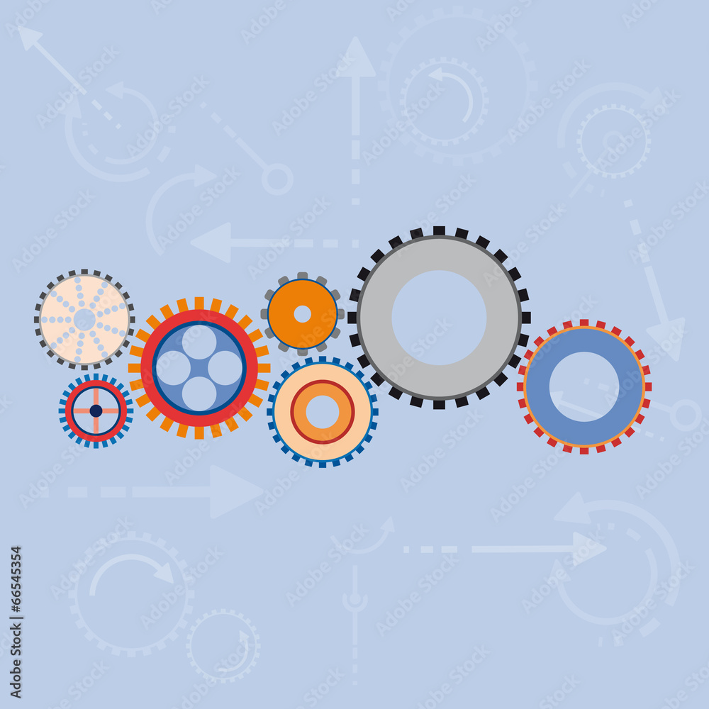 Vector abstract gears background in flat design