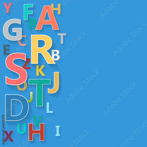 Vector Abstract Colour Alphabet background in flat design