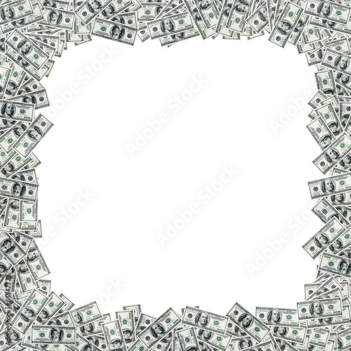 Dollars pile as background