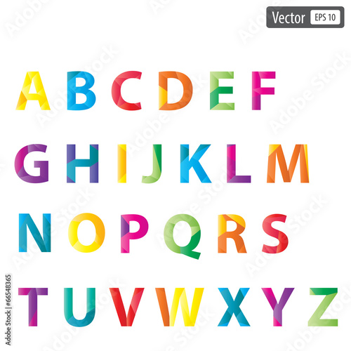 Vector colourful alphabet set
