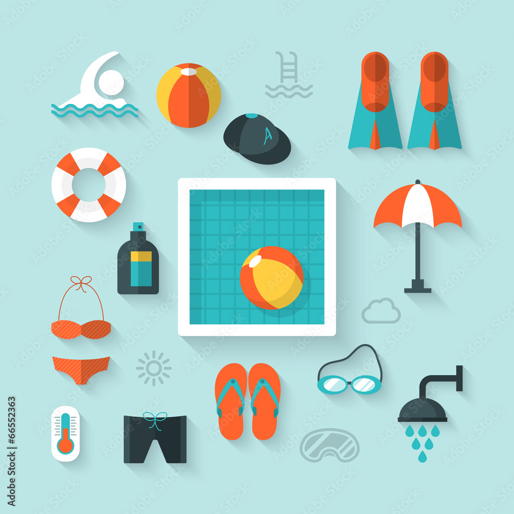 Flat icons for summer holiday Flat icons for summer holiday
