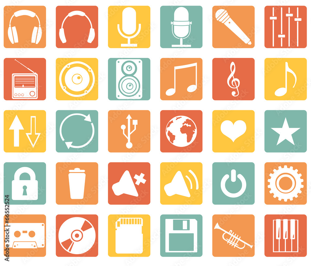 Vector Set of Music Icons Vector Set of Music Icons