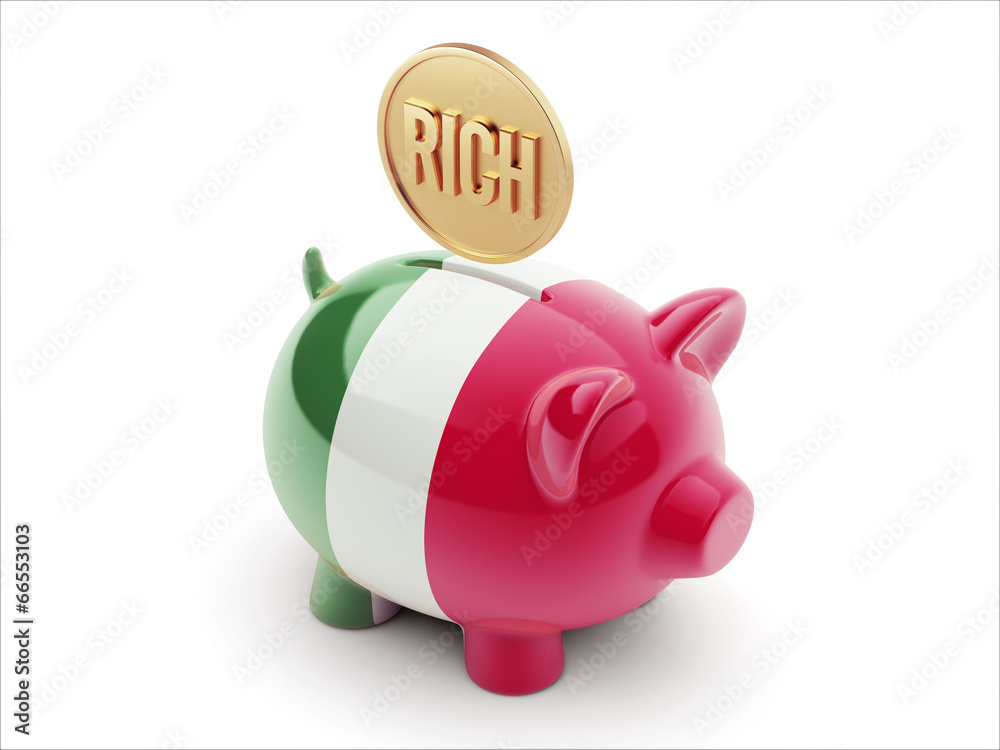 Italy Rich Concept. Piggy Concept