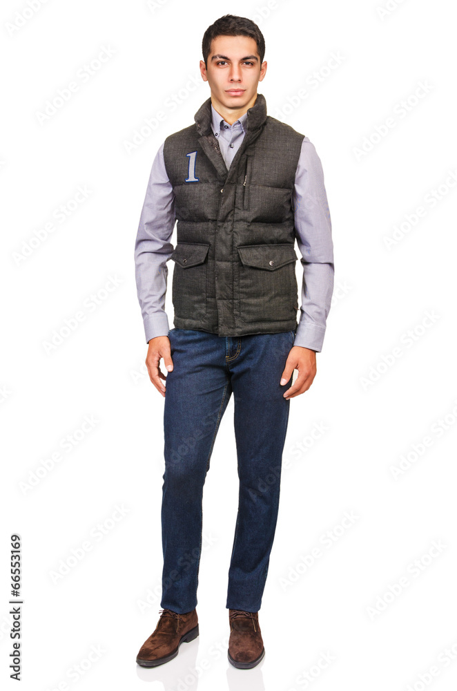 Man in fashion look isolated on white Man in fashion look isolated on white