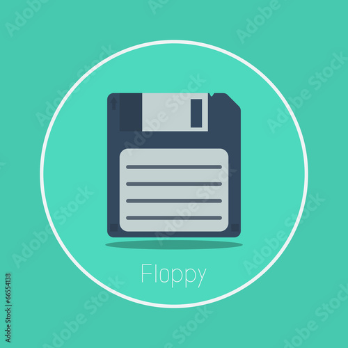 Floppy : Vector "floppy disk" icon flat design