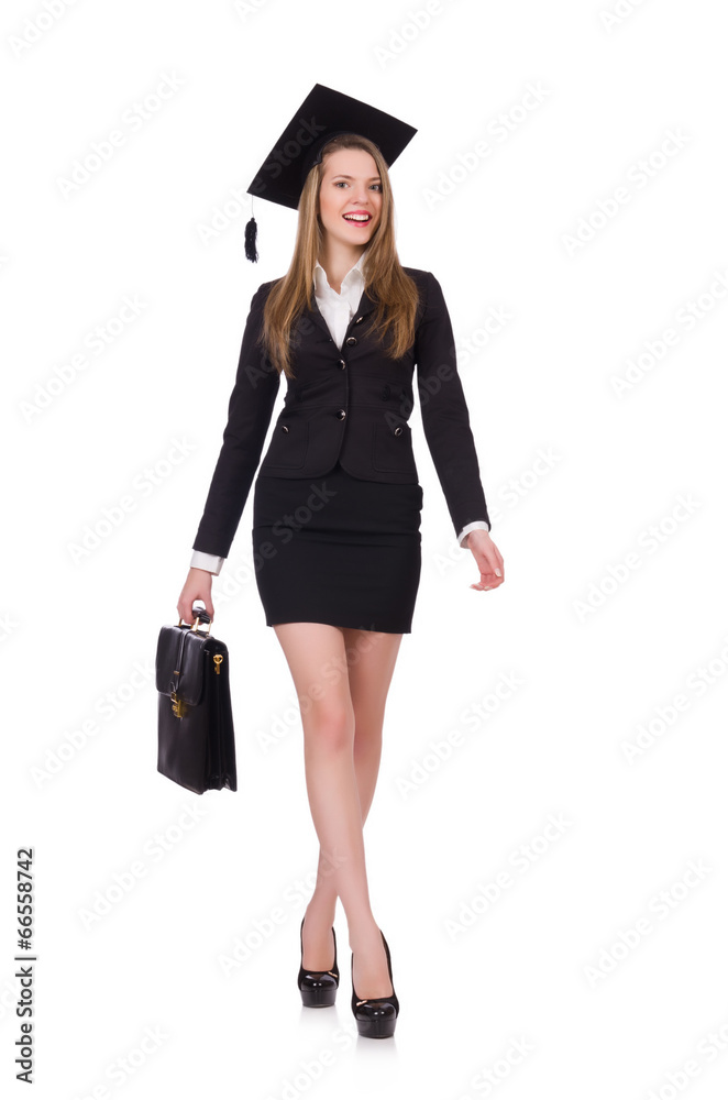 Young graduate isolated on white Young graduate isolated on white