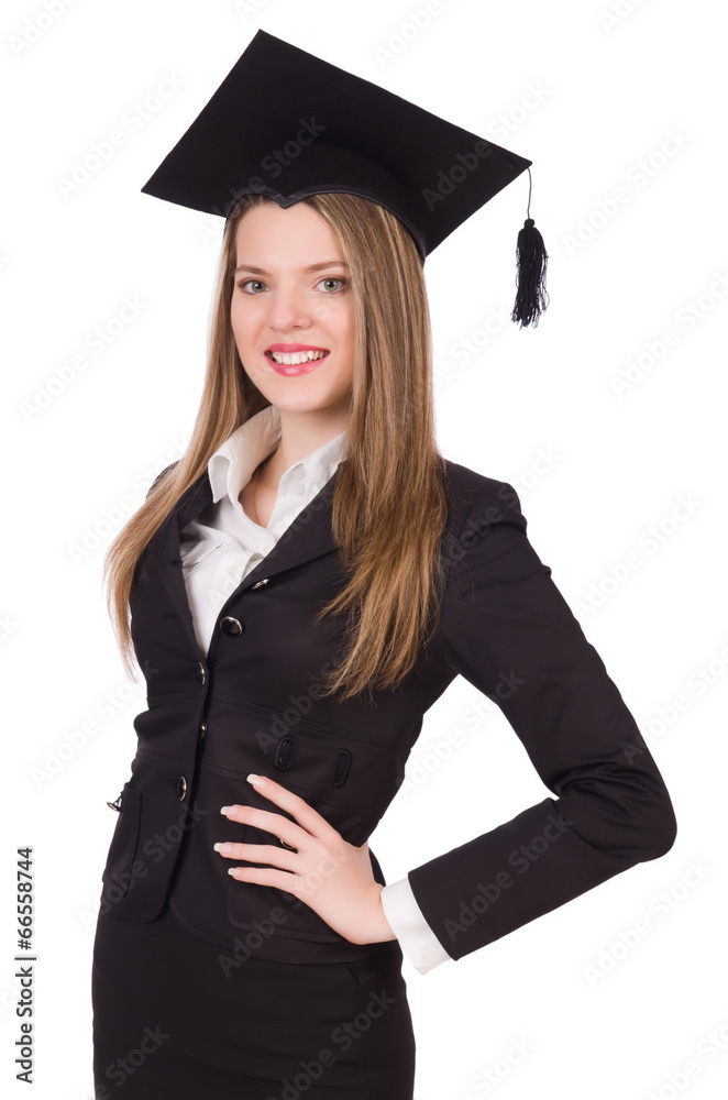 Young graduate isolated on white Young graduate isolated on white