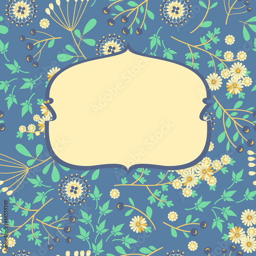 vector frame with flowers and berri