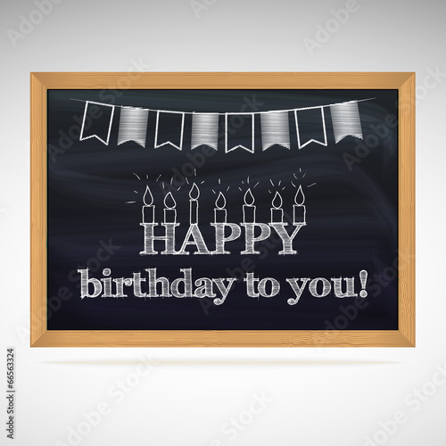 Birthday greetings on schoolboard