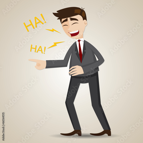 cartoon laughing businessman
