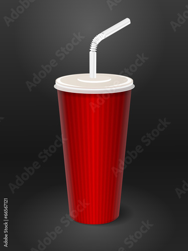 fast food paper cup with tube
