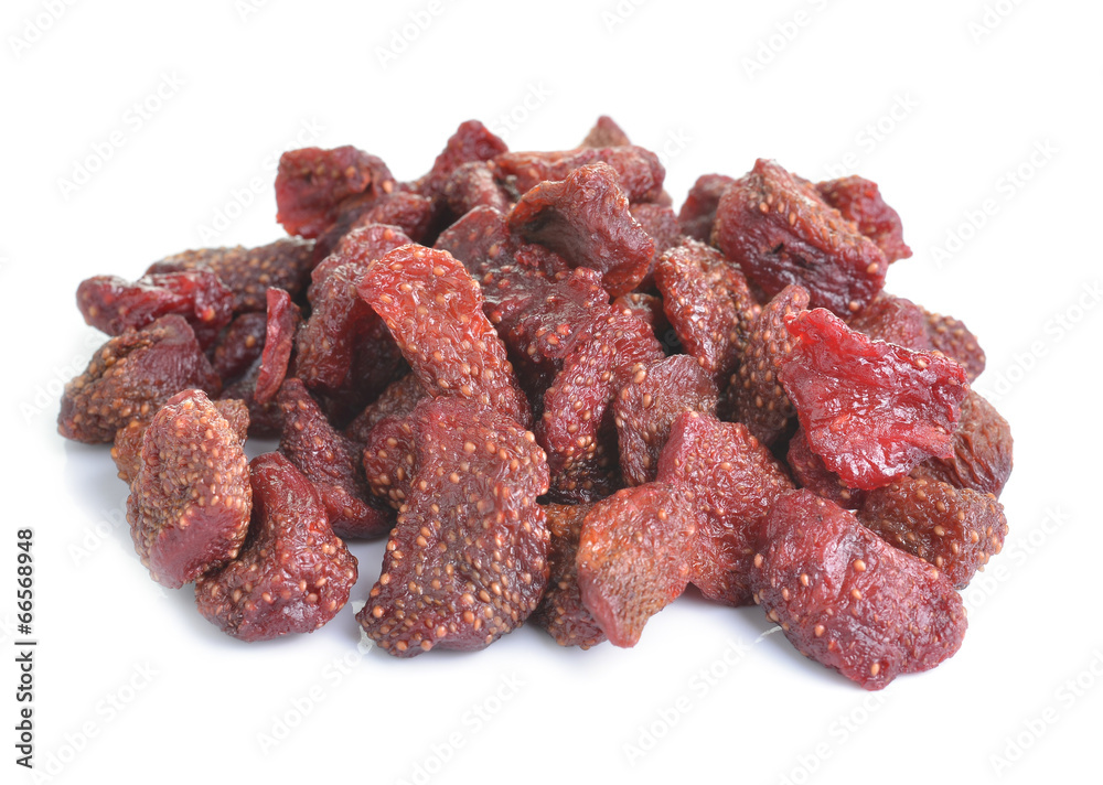 Dried strawberries isolated on white background Dried strawberries isolated on white background