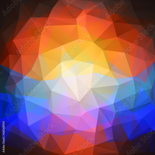 Abstract sunset background, triangle design vector