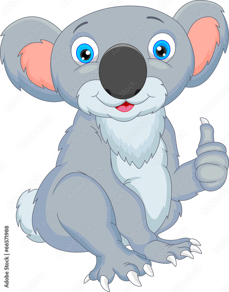 Fototapeta premium cute koala cartoon thumbs up