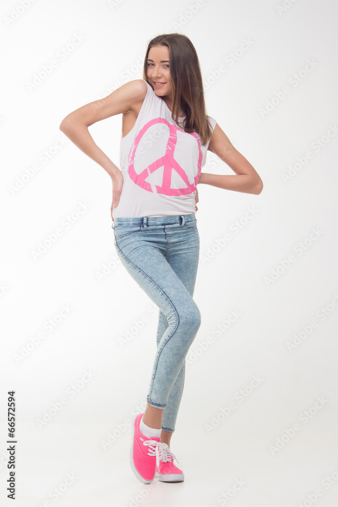 Pretty teenage girl is happy Pretty teenage girl is happy