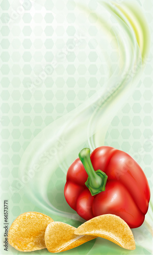 Potato chips and sweet paprika